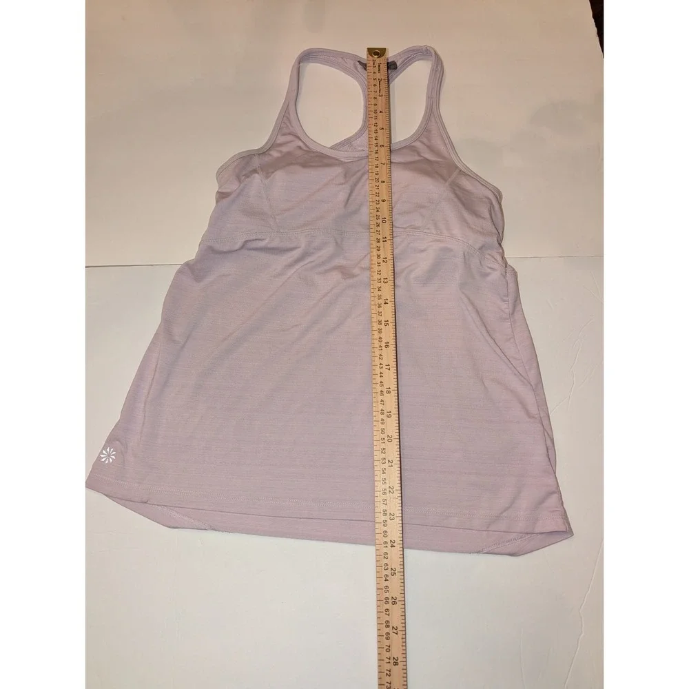 Athleta Tank Top Women's Small Pink Racerback Built-In Bra Shelf Side Zip Pocket